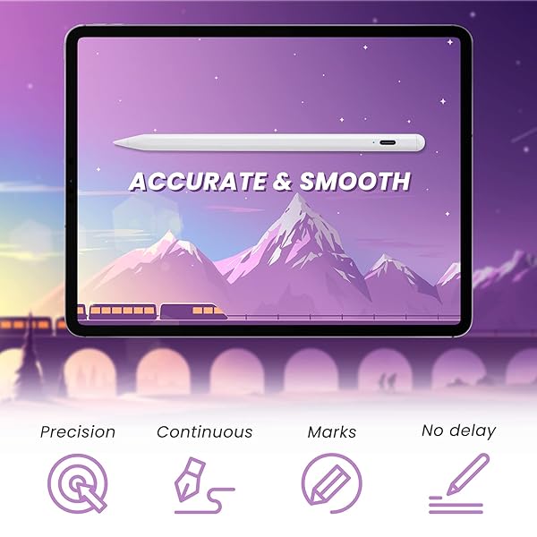 EDIVIA iPad Air Pencil 2024 Stylus Pen for iPad Air M2 11 13 iPad 10th 9th Generation Magnetic Palm Rejection Fast Charging White - View 5 of 7