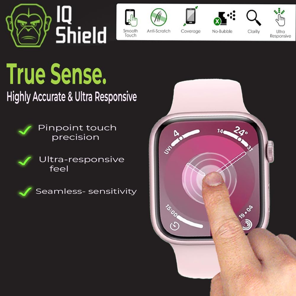 IQShield IQShield Screen Protector for Apple Watch Series 9 8 7 45mm 6-Pack Anti-Bubble Clear TPU Film - View 7 of 7