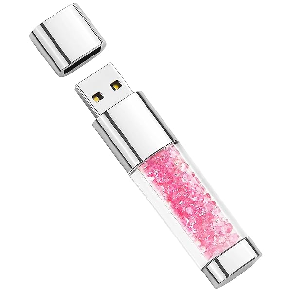 BorlterClamp 64GB Cute Pink Crystal USB Flash Drive Novelty Thumb Drive Memory Stick for Easy Storage and Transfer
