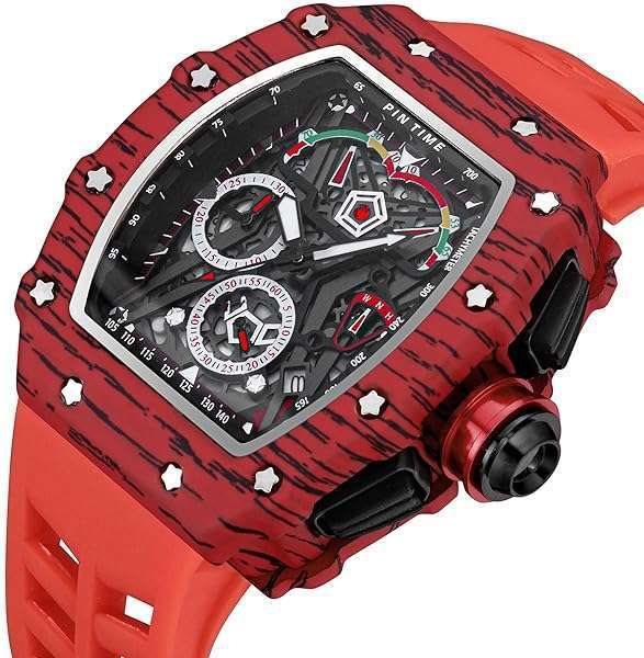 FANMIS FANMIS Men's Luxury Tonneau Square Watch: Unique Analog Chronograph with Luminous Design & Rubber Band - Perfect for Sports! - View 3 of 8