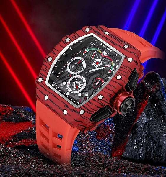 FANMIS FANMIS Men's Luxury Tonneau Square Watch: Unique Analog Chronograph with Luminous Design & Rubber Band - Perfect for Sports! - View 5 of 8