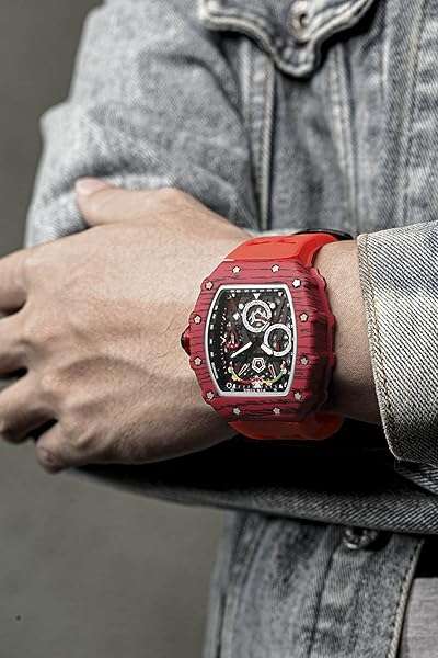 FANMIS FANMIS Men's Luxury Tonneau Square Watch: Unique Analog Chronograph with Luminous Design & Rubber Band - Perfect for Sports! - View 7 of 8