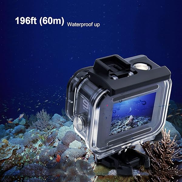 GEPULY GEPULY Waterproof Housing Case for GoPro Hero 9-13: 60M Dive Shell & Cold Shoe Adapters - View 8 of 9