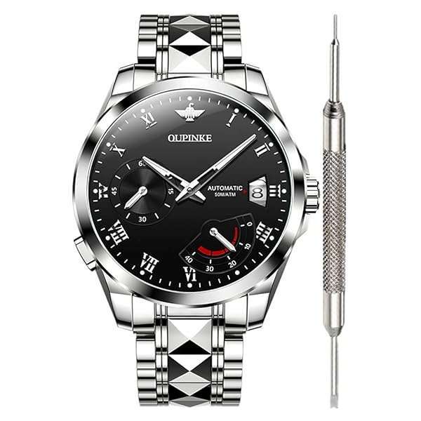 OUPINKE Shop OUPINKE Black Automatic Watches for Men - Waterproof Self-Winding & Stylish Mechanical Timepieces