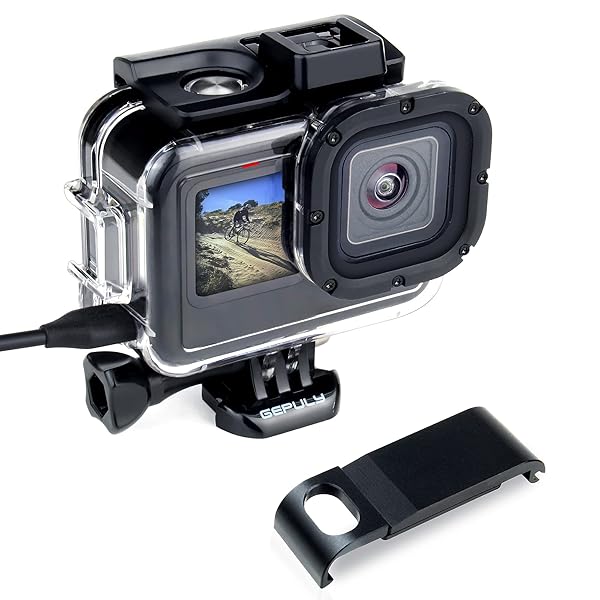 GEPULY Skeleton Housing Case for GoPro Hero 9-13: Aluminum USB Pass-Through & Side Open Design