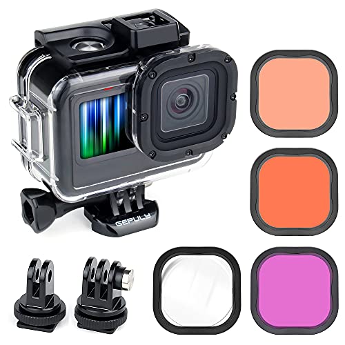 GEPULY GEPULY Waterproof Case for GoPro Hero 13-9: 60M Dive Housing with Red, Snorkel & Macro Filters - View 3 of 10