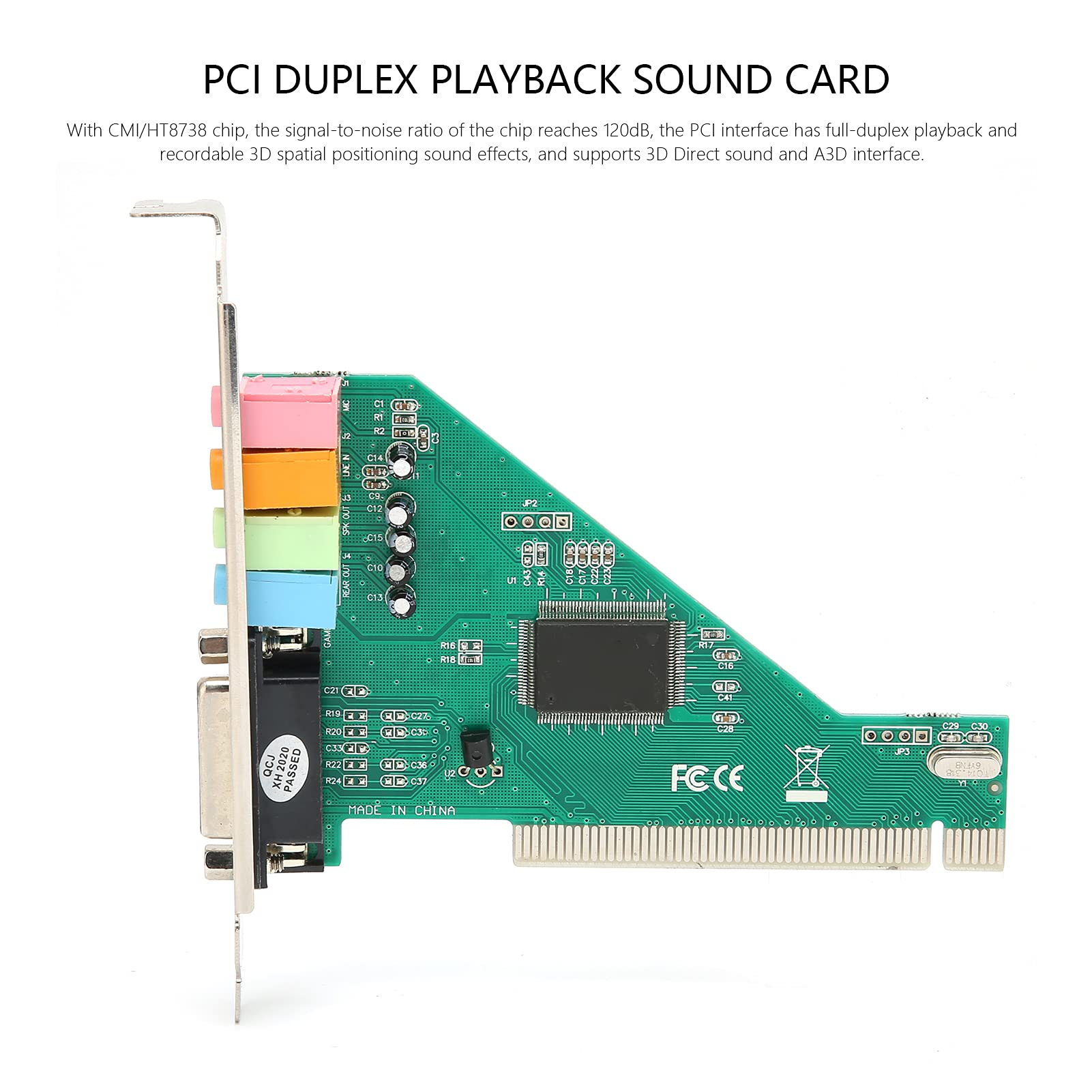 PUSOKEI 120dB PCI Sound Card 4 Channel Surround Sound Full Duplex Playback for Windows 98 2000 XP NT with 3D A3D DLS EAX SPDIF OUT Support - View 2 of 9
