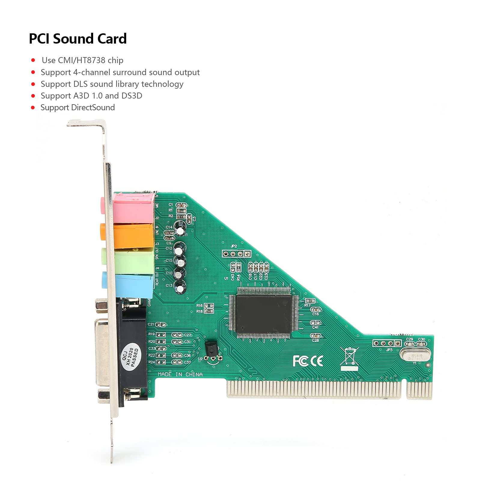 PUSOKEI 120dB PCI Sound Card 4 Channel Surround Sound Full Duplex Playback for Windows 98 2000 XP NT with 3D A3D DLS EAX SPDIF OUT Support - View 3 of 9