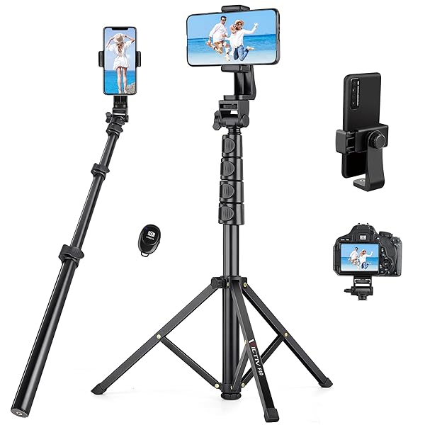 Victiv "70" Phone Tripod with Remote & Holder - Portable Selfie Stick for iPhone 14/13 Pro Max & Android - Perfect for Video Recording" - View 3 of 10