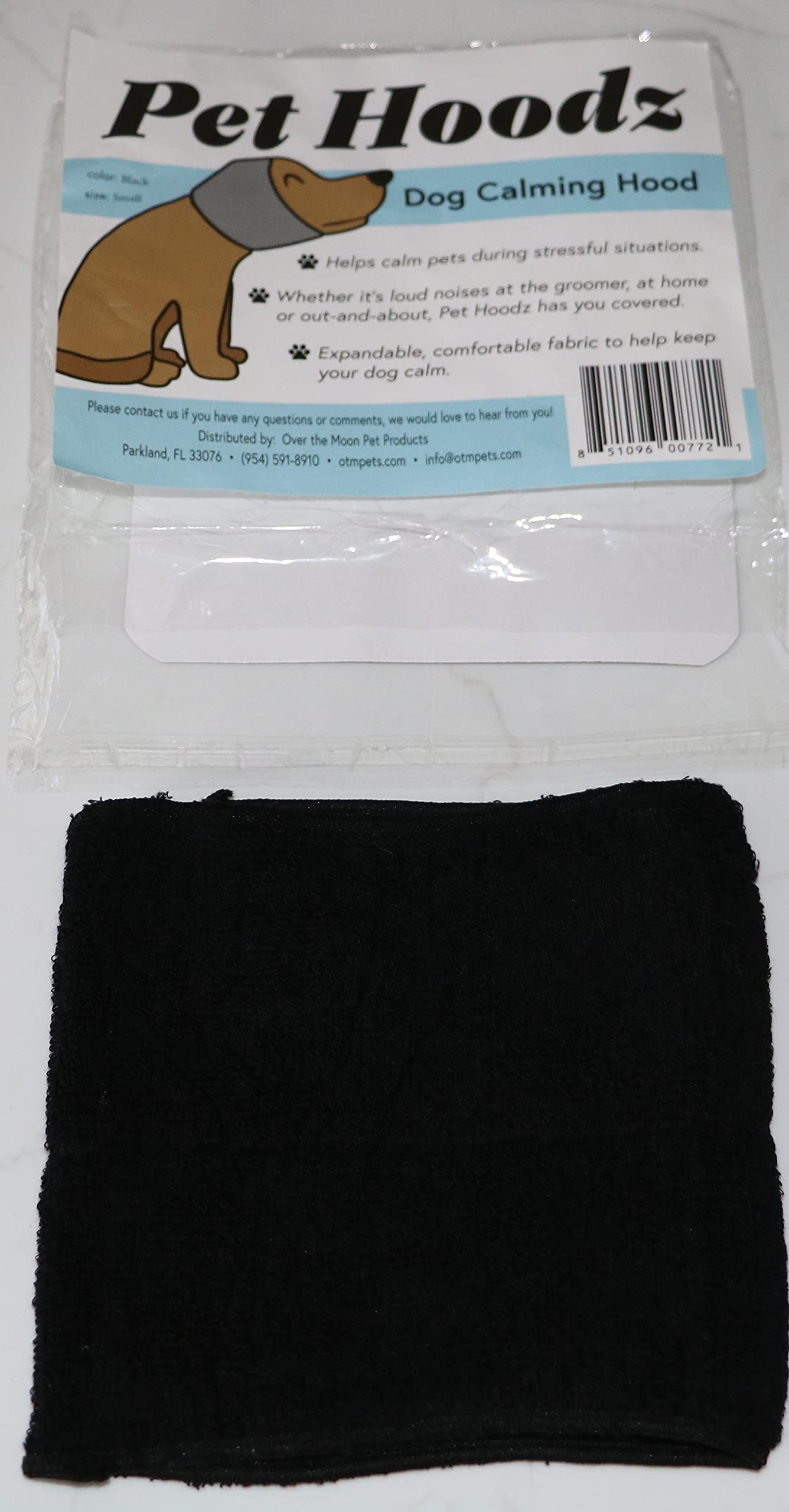 Over The Moon Pet Products Pet Hoodz for Dogs Large Black Anxiety Grooming Ear Muffs Dog Ear Protection Calming Ear Compression Dog Hoodie Ear Wrap - View 7 of 8