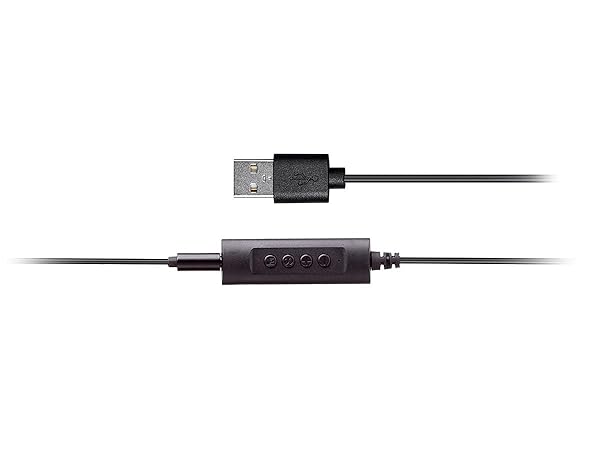 Monoprice Monoprice WFH Wired Headset Lightweight Adjustable Mic USB Controller for Virtual Meetings Workstream Collection - View 7 of 7