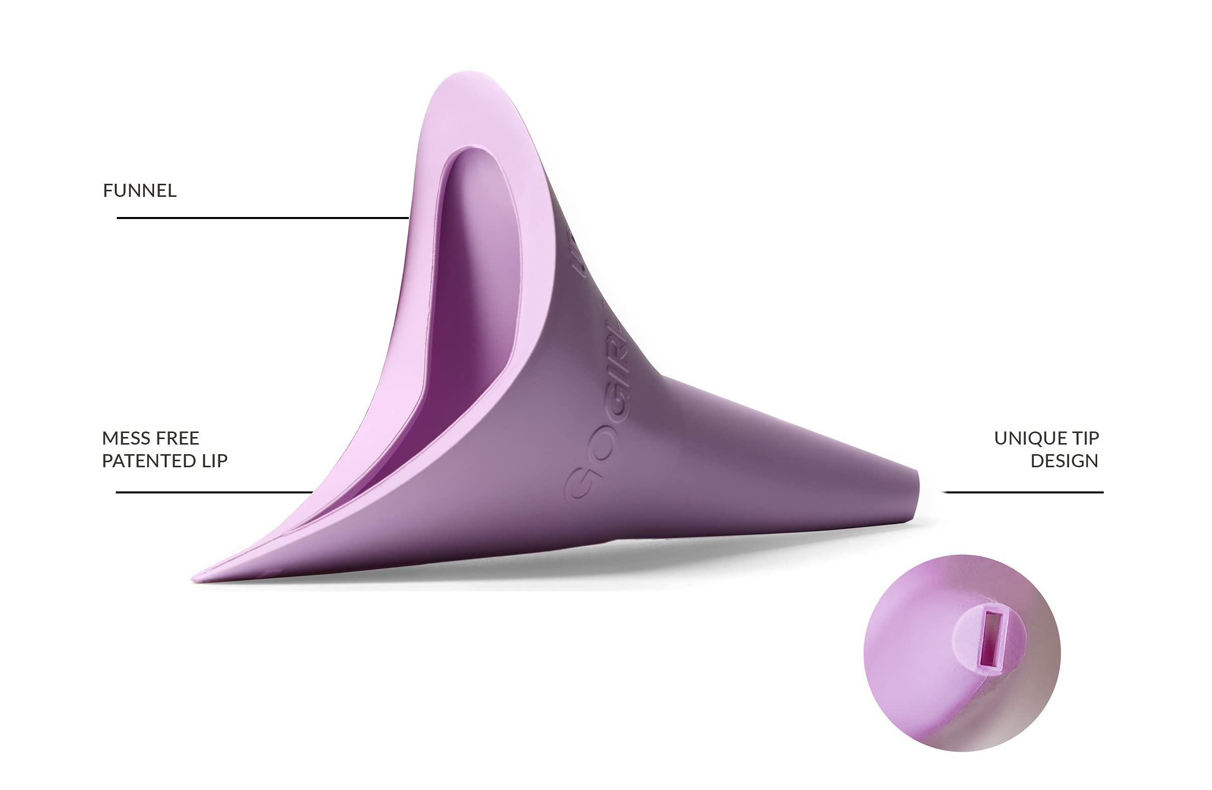 GoGirl GoGirl Female Urination Device Portable Urinal for Women Soft Flexible Reusable Pee Funnel Medical Grade Silicone Made in USA Pink - View 2 of 7