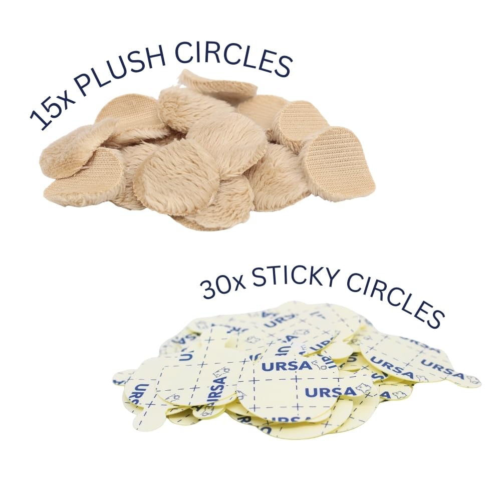URSA Straps URSA Plush Circles 5mm Short Fur LAV Covers Super Soft Reusable 25mm Diameter 9 Circles 30 Stickies Beige - View 2 of 6