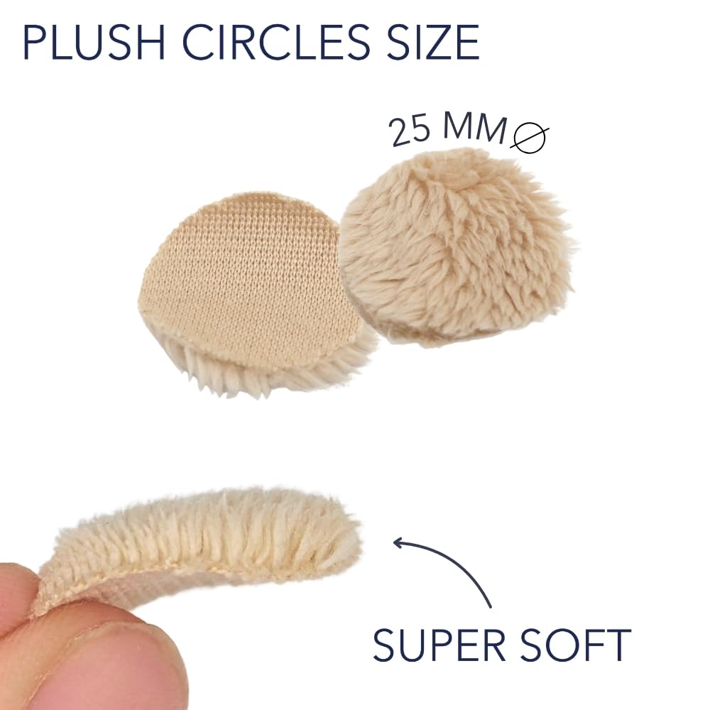 URSA Straps URSA Plush Circles 5mm Short Fur LAV Covers Super Soft Reusable 25mm Diameter 9 Circles 30 Stickies Beige - View 3 of 6