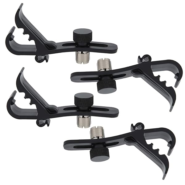 Tomotato 4 Pcs Adjustable Drum Microphone Clips - Shockproof Mounts for Secure Instrument Mic Holding