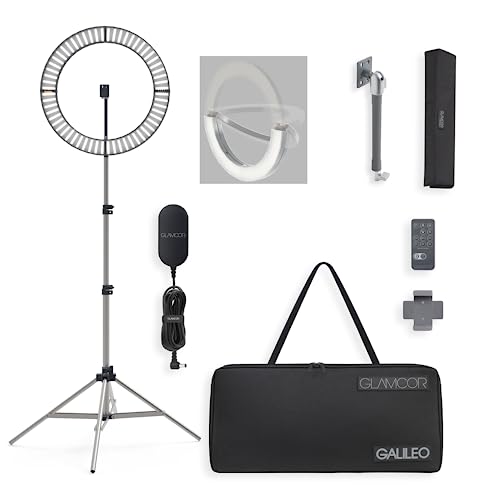 GLAMCOR GLAMCOR Galileo Pro Kit: Portable Foldable Ring Light for Content Creators - Adjustable Temp, Bluetooth, USB Fast-Charging & Remote Control