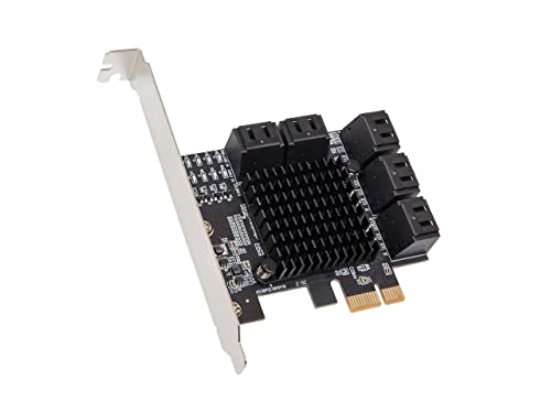 IO CREST IO CREST 10 Port SATA III PCIe 3.0 x1 Expansion Card JMB582 - Low Profile Bracket (SY-PEX40167) for Enhanced Storage Solutions
