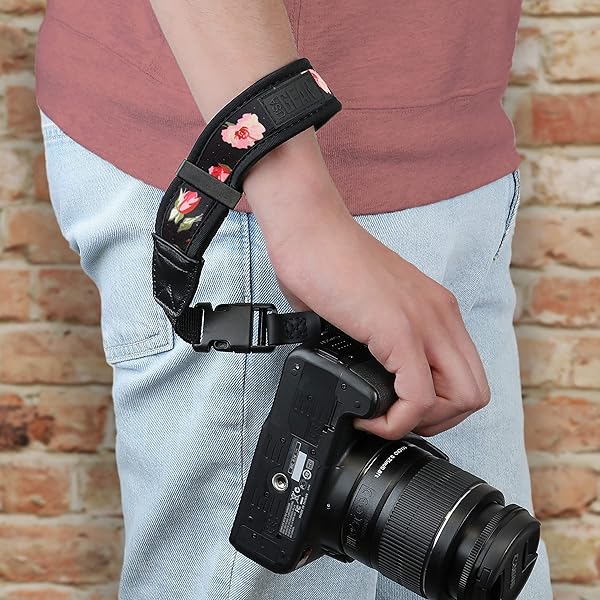 USA Gear USA GEAR Floral Camera Wrist Strap - Neoprene Hand Strap for Canon, Nikon, Sony & More with Quick Release Buckles - View 6 of 10