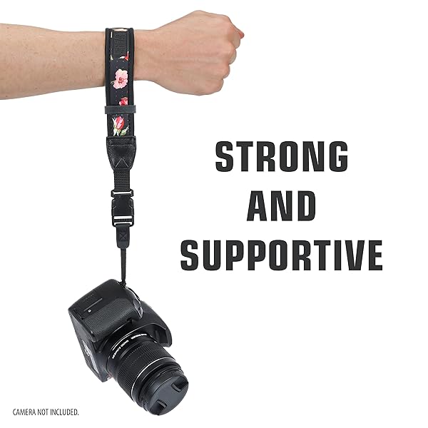 USA Gear USA GEAR Floral Camera Wrist Strap - Neoprene Hand Strap for Canon, Nikon, Sony & More with Quick Release Buckles - View 7 of 10