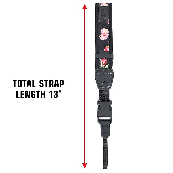 USA Gear USA GEAR Floral Camera Wrist Strap - Neoprene Hand Strap for Canon, Nikon, Sony & More with Quick Release Buckles - View 10 of 10