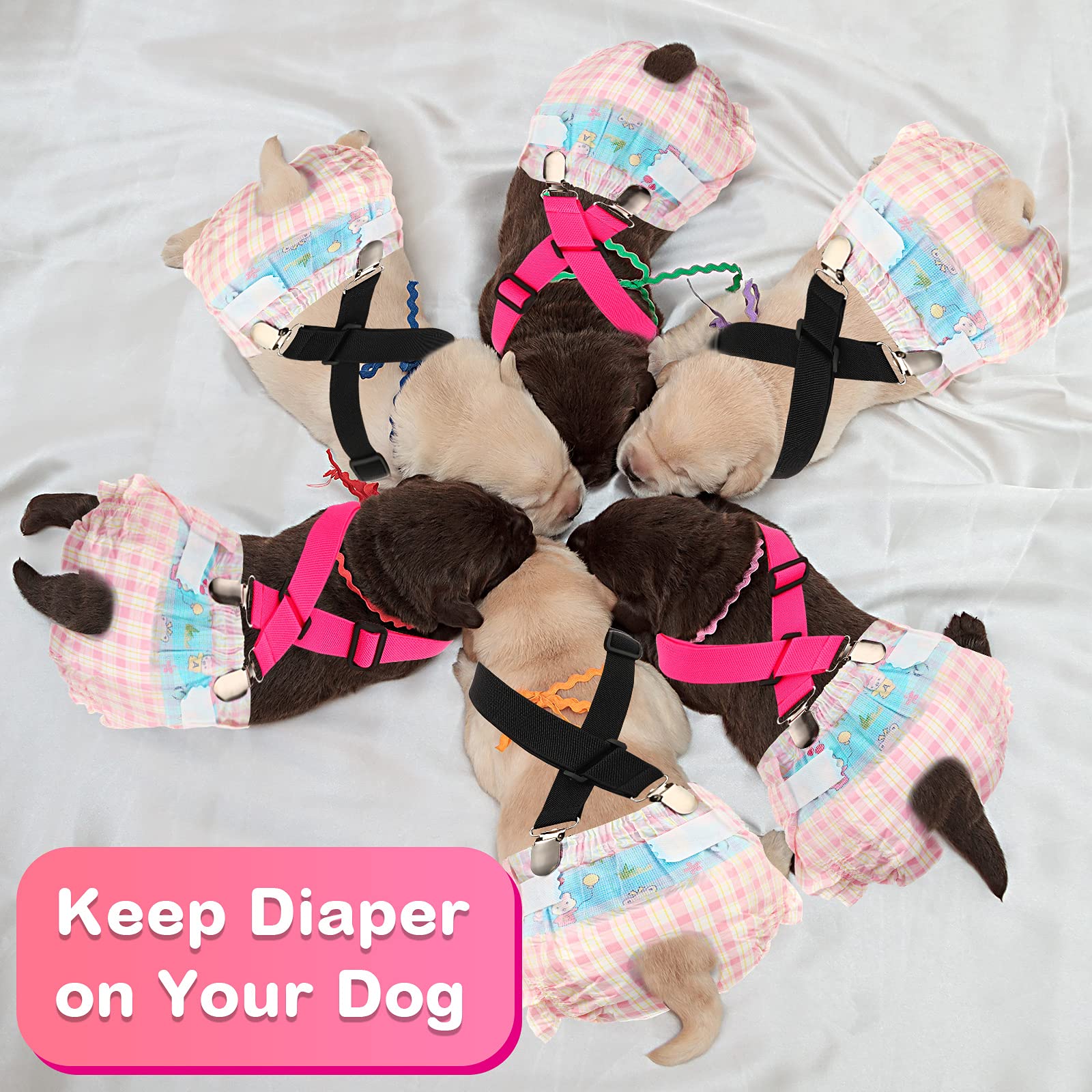 Nuanchu Nuanchu Dog Suspenders for Diapers 2 Pieces Adjustable Harness for Small Medium Large Dogs Perfect for Skirts and Dresses - View 2 of 6