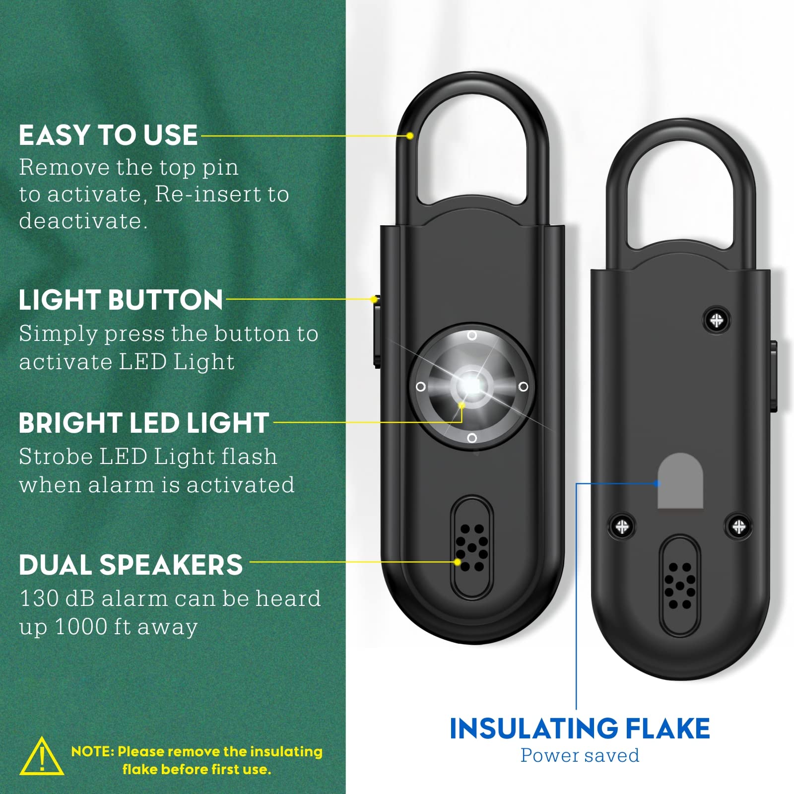 softvox Softvox Personal Alarm for Women Loud 130dB Siren SOS Strobe Light Emergency Call Safe Sound Device Self Defense Keychain Gift Idea - View 2 of 6