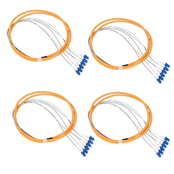 GESD GESD 4Pcs 1.5 Meter LC Cable SingleMode 9/125 Fiber Pigtail Color-Coded Patch Cord with Ceramic Ferrule for Fusion Splicing
