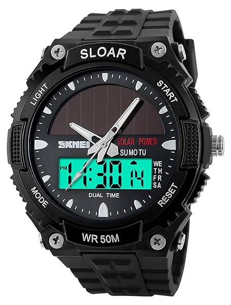 Buy Gosasa Solar LED Waterproof Sports Watch - Multi-Function Digital Display for Outdoor Adventures