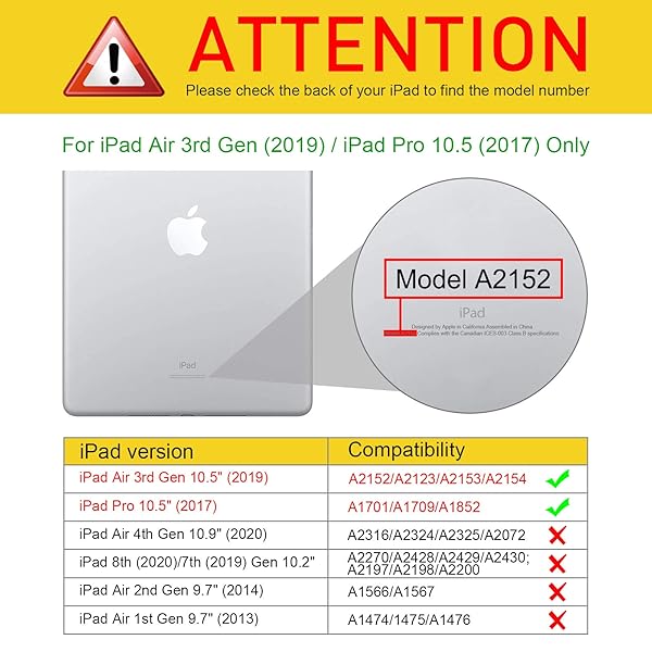 FINTIE Fintie Magnetic Stand Case for iPad Air 10.5 and iPad Pro 10.5 Multi-Angle Viewing Rugged TPU Back Cover with Pencil Holder Cloudy Blue - View 3 of 10