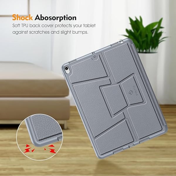 FINTIE Fintie Magnetic Stand Case for iPad Air 10.5 and iPad Pro 10.5 Multi-Angle Viewing Rugged TPU Back Cover with Pencil Holder Cloudy Blue - View 9 of 10