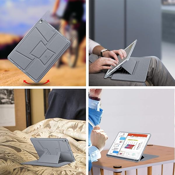 FINTIE Fintie Magnetic Stand Case for iPad Air 10.5 and iPad Pro 10.5 Multi-Angle Viewing Rugged TPU Back Cover with Pencil Holder Cloudy Blue - View 10 of 10