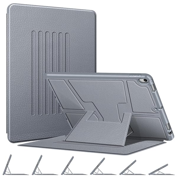 FINTIE Fintie Magnetic Stand Case for iPad Air 10.5 and iPad Pro 10.5 Multi-Angle Viewing Rugged TPU Back Cover with Pencil Holder Cloudy Blue - View 2 of 10