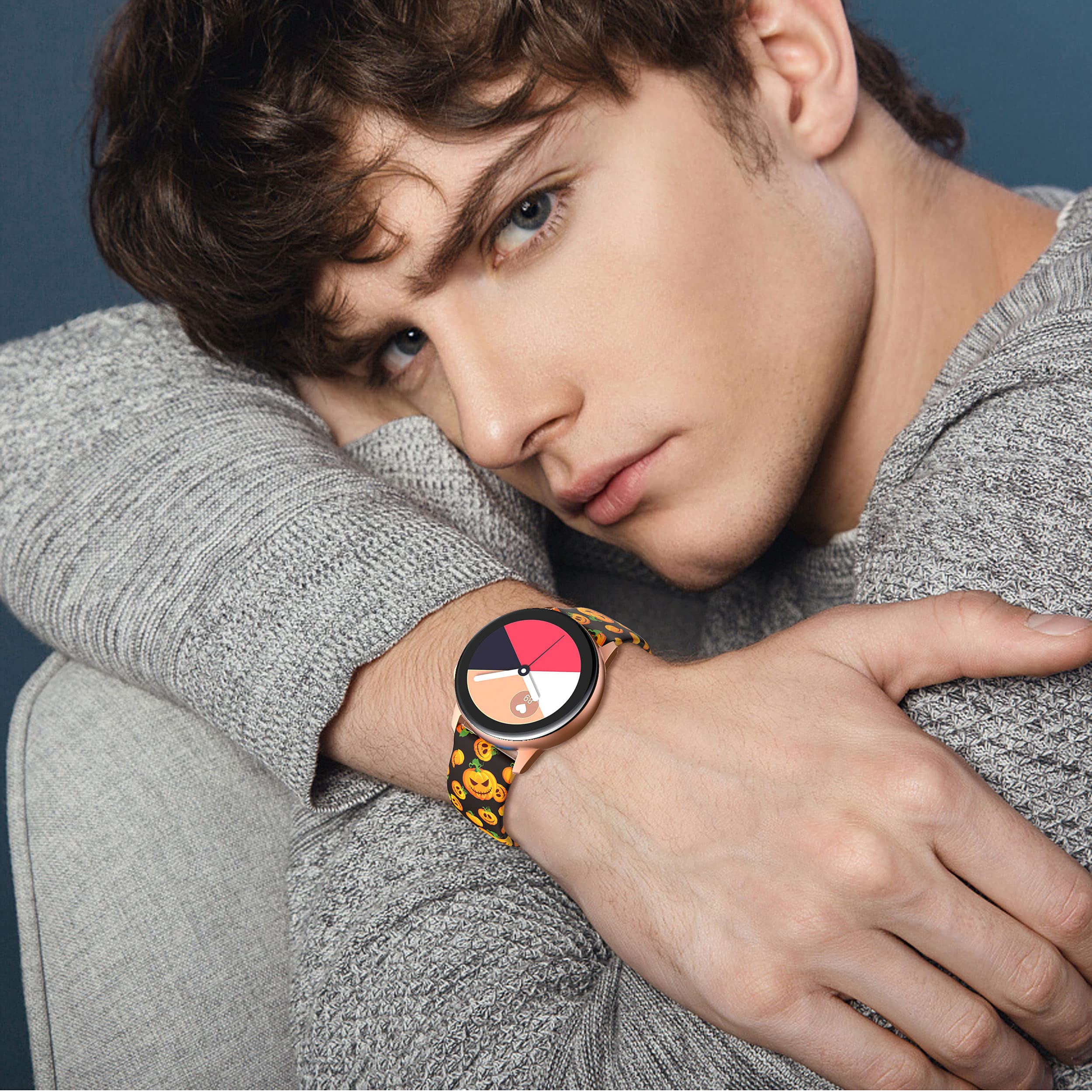 TOOLAIK TOOLAIK Floral Bands for Samsung Galaxy Watch 4/5/6/7 - Stylish 40mm/44mm Silicone Bands for Men & Women - View 4 of 4