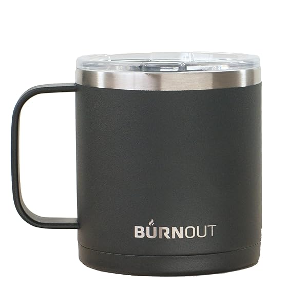 BURNOUT BurnOut 2.0 Instant Drinkability Temperature Control Mug 14 oz Black for Perfectly Hot Beverages Anytime