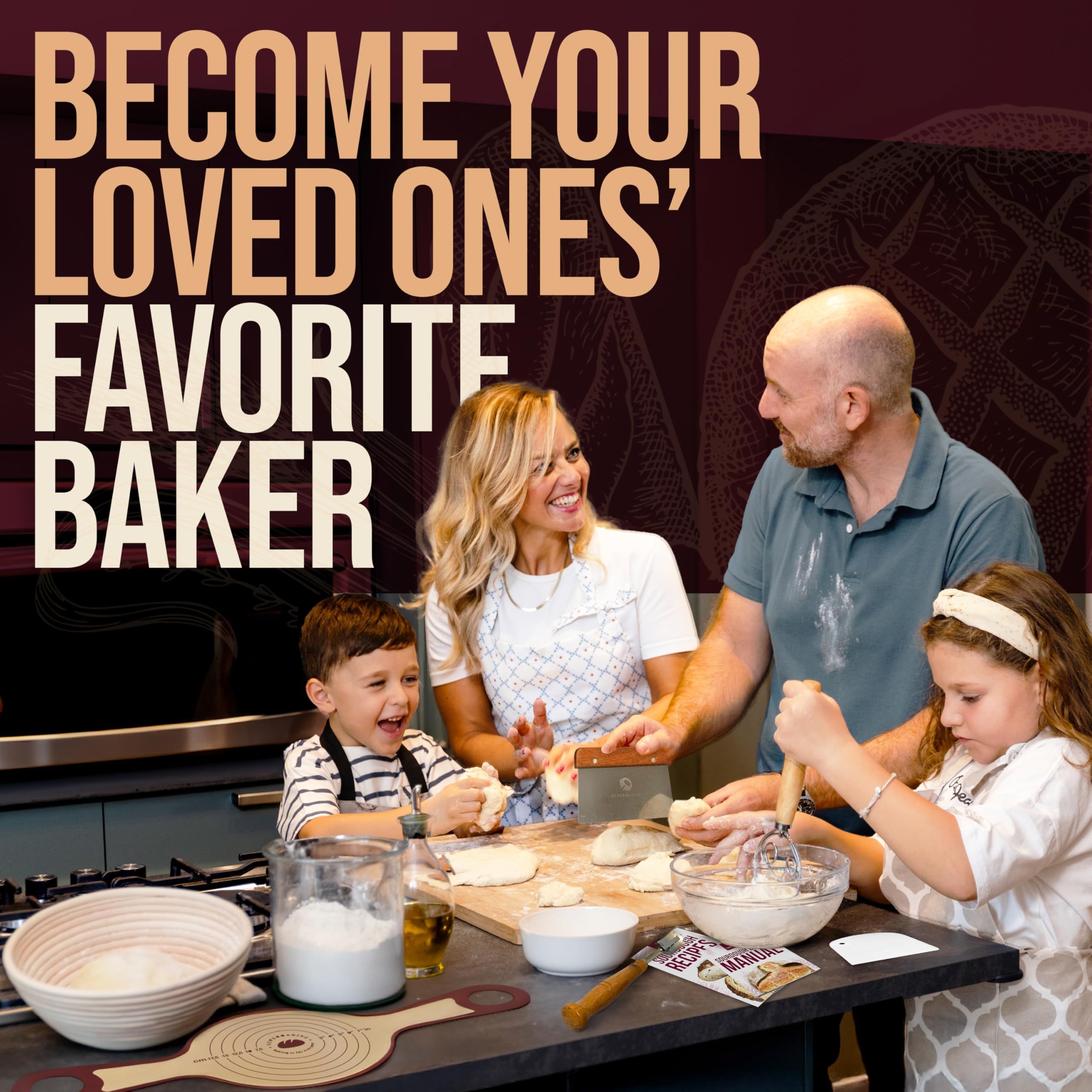 Superbaking Superbaking Banneton Bread Proofing Basket 9 Inch Sourdough Starter Kit for Perfect Bread Baking Supplies and Tools - View 2 of 9