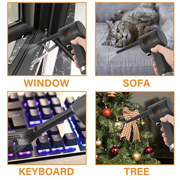 Dorobeen DOROBEEN Cordless Compressed Air Duster 33000 RPM Portable Electric Blower for Electronics and Keyboard Cleaning Black - View 3 of 9