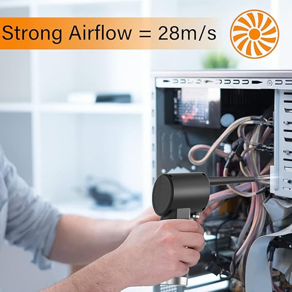 Dorobeen DOROBEEN Cordless Compressed Air Duster 33000 RPM Portable Electric Blower for Electronics and Keyboard Cleaning Black - View 7 of 9