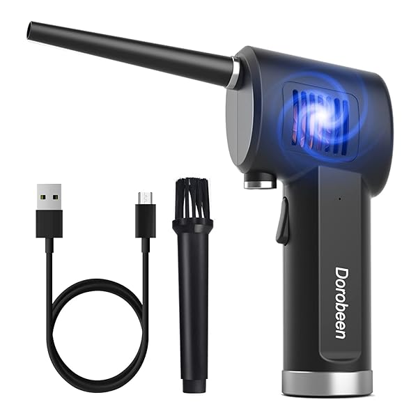 Dorobeen DOROBEEN Cordless Compressed Air Duster 33000 RPM Portable Electric Blower for Electronics and Keyboard Cleaning Black