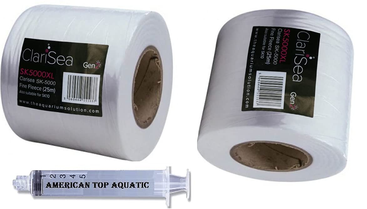 D-D The Aquarium Solution D-D Aquarium Solution ClariSea SK-5000XL Replacement Fine Fleece XL Two Packs with American Top Aquatic Syringe for Clarisea 5000 - View 2 of 3