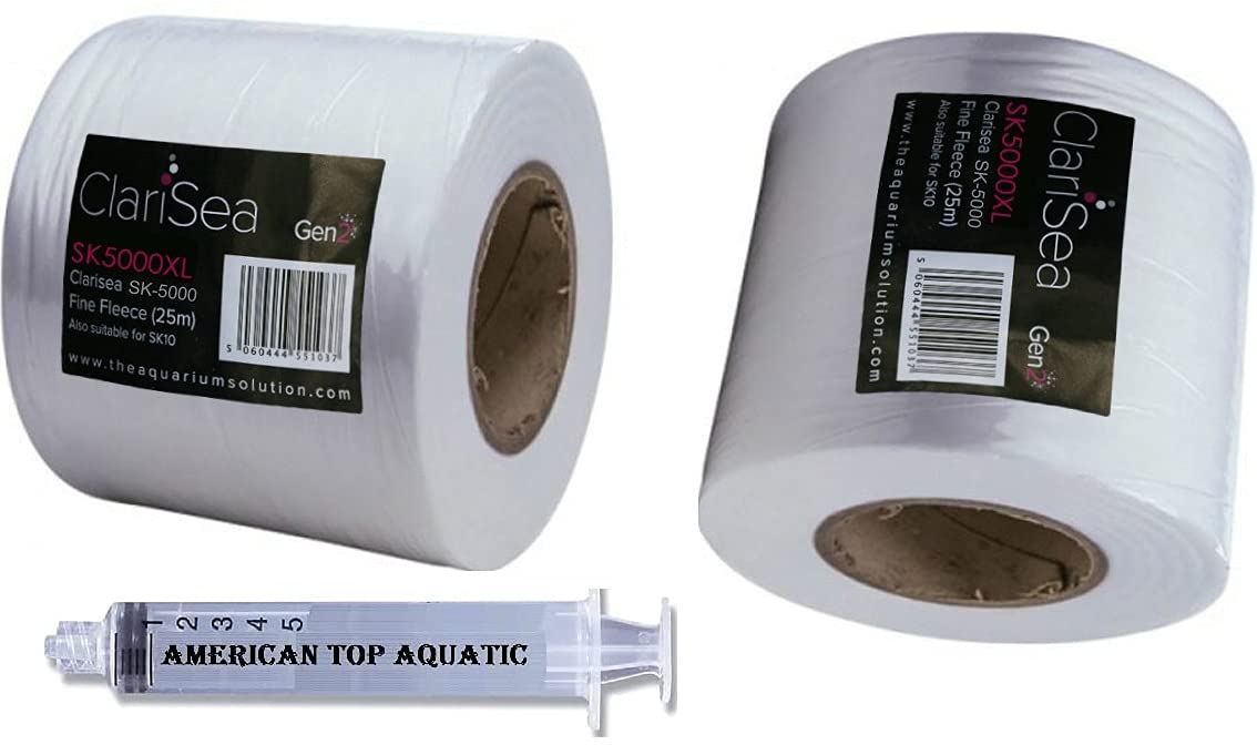 D-D The Aquarium Solution D-D Aquarium Solution ClariSea SK-5000XL Replacement Fine Fleece XL Two Packs with American Top Aquatic Syringe for Clarisea 5000 - View 3 of 3