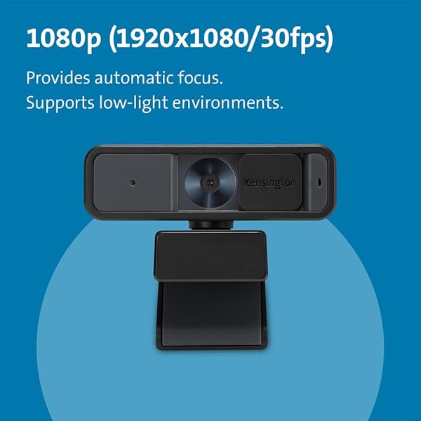 Kensington Buy Kensington W2000 1080P Auto Focus Webcam - Full HD, Microphone, Privacy Shutter, Compatible with Zoom/Skype/Teams - View 5 of 10