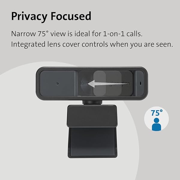 Kensington Buy Kensington W2000 1080P Auto Focus Webcam - Full HD, Microphone, Privacy Shutter, Compatible with Zoom/Skype/Teams - View 6 of 10