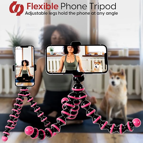 TalkWorks TalkWorks Flexible Tripod for iPhone & Android - Bendable Legs, Mini Remote for Selfies & Vlogging - Perfect for Beauty & Live Streaming - View 4 of 9