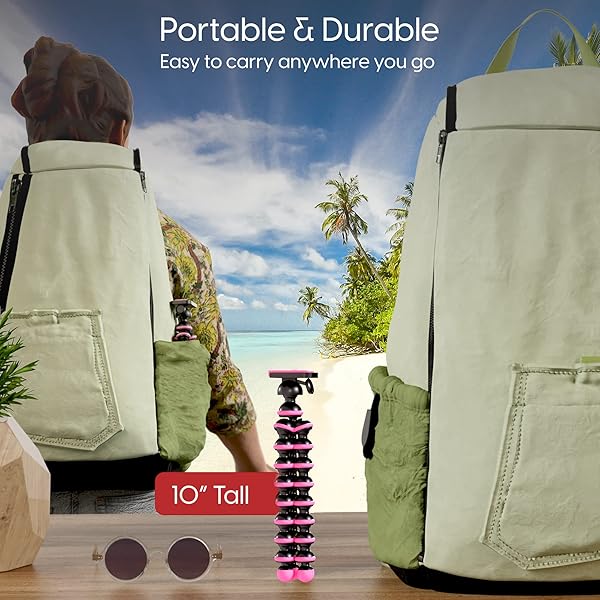 TalkWorks TalkWorks Flexible Tripod for iPhone & Android - Bendable Legs, Mini Remote for Selfies & Vlogging - Perfect for Beauty & Live Streaming - View 8 of 9