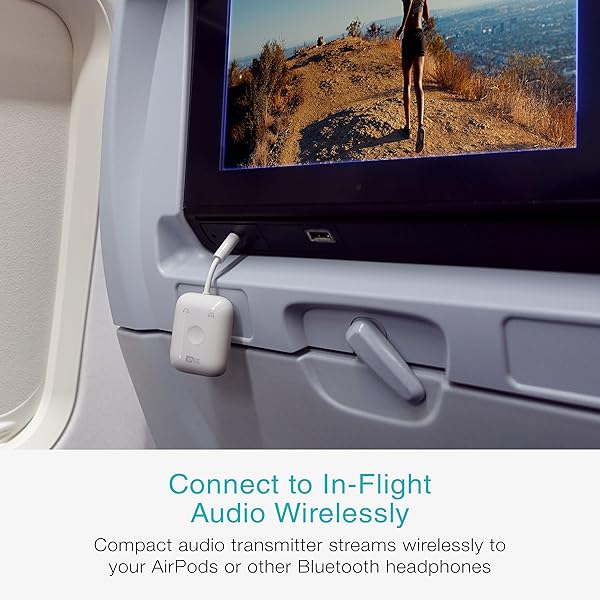 MEE audio Upgrade Your Travel: MEE Audio Connect Air Bluetooth Adapter for AirPods & Headphones - Works with 3.5mm Aux on Planes & More - View 4 of 9