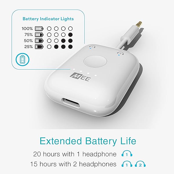 MEE audio Upgrade Your Travel: MEE Audio Connect Air Bluetooth Adapter for AirPods & Headphones - Works with 3.5mm Aux on Planes & More - View 8 of 9