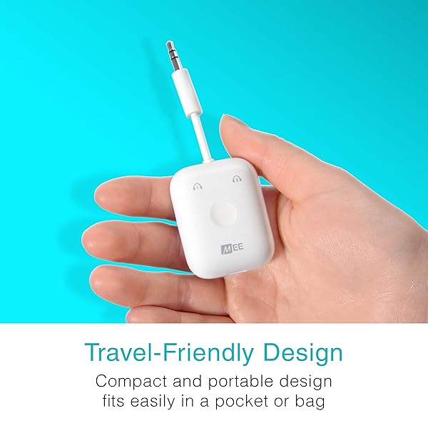 MEE audio Upgrade Your Travel: MEE Audio Connect Air Bluetooth Adapter for AirPods & Headphones - Works with 3.5mm Aux on Planes & More - View 9 of 9