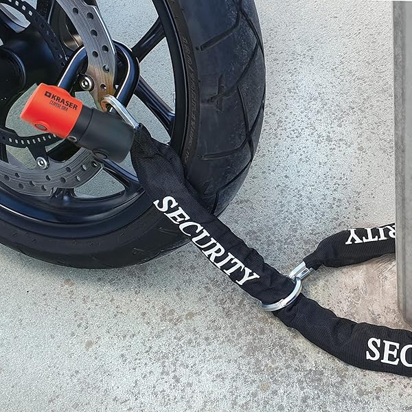 KRASER KRASER KR50+120L Motorcycle Chain Lock & Mini U Disc Lock - Heavy Duty Anti-Theft Security Kit for Bikes & Scooters - View 10 of 11