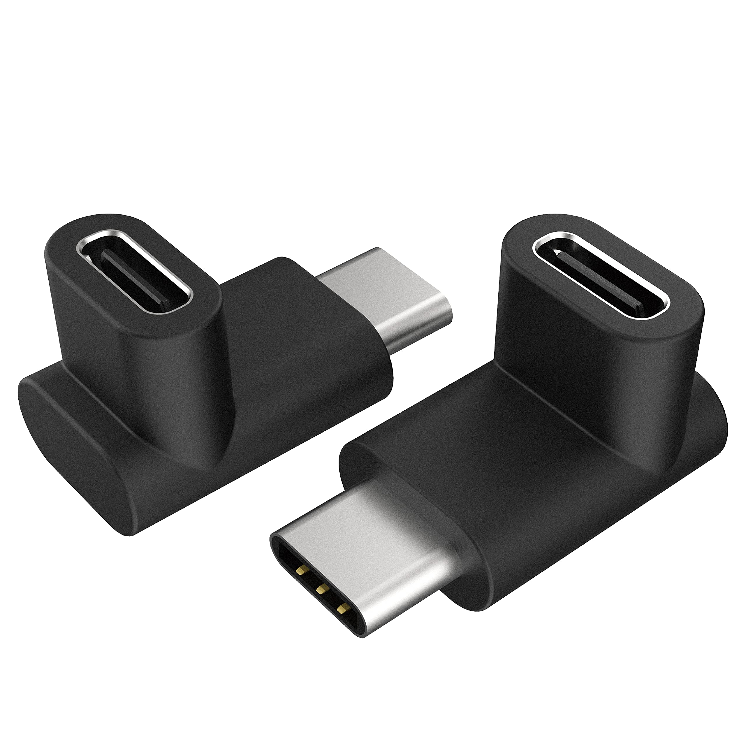 Akasa Akasa Right Angle USB Type-C Male to Female Adapter 10 Gbps Data Transfer Fast Charge for Laptop PC USB C Device Black 2 Pack