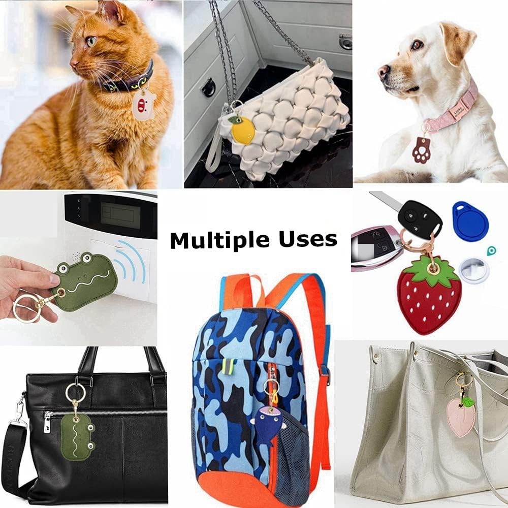 Tomcrazy Tomcrazy 2 Pack 3in1 Cartoon Protective Case for Airtag Samsung Galaxy SmartTag Tile Mate Eufy Keychain Key Finder Strawberry Lemon - View 5 of 8